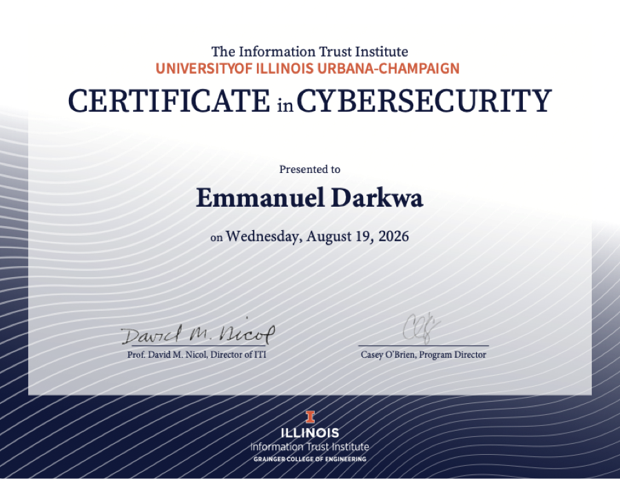 Certificate in Cybersecurity — Information Trust Institute, UIUC